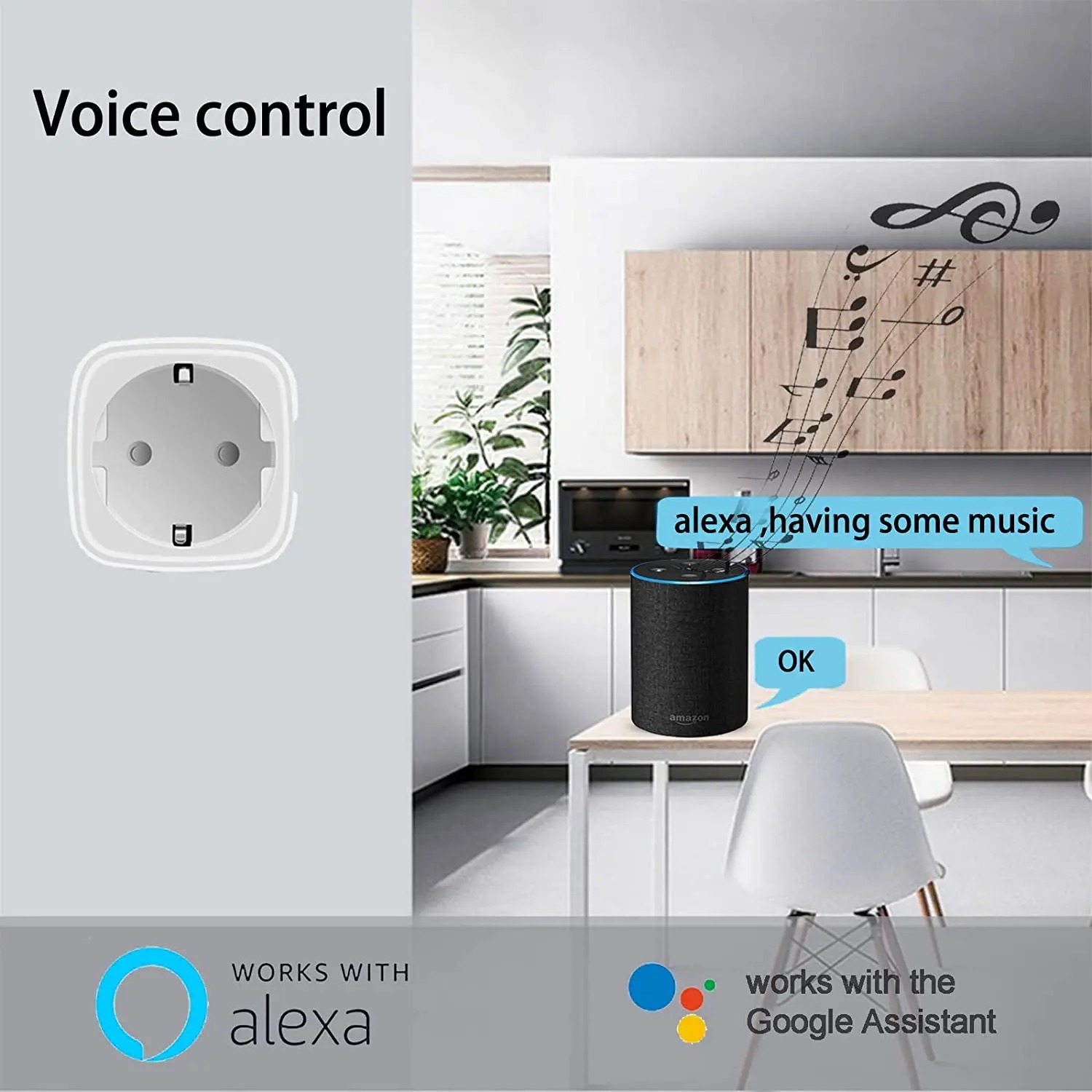 Voice controlling with the Tuya Wifi Smart Plug by using Google home or amazon alexa