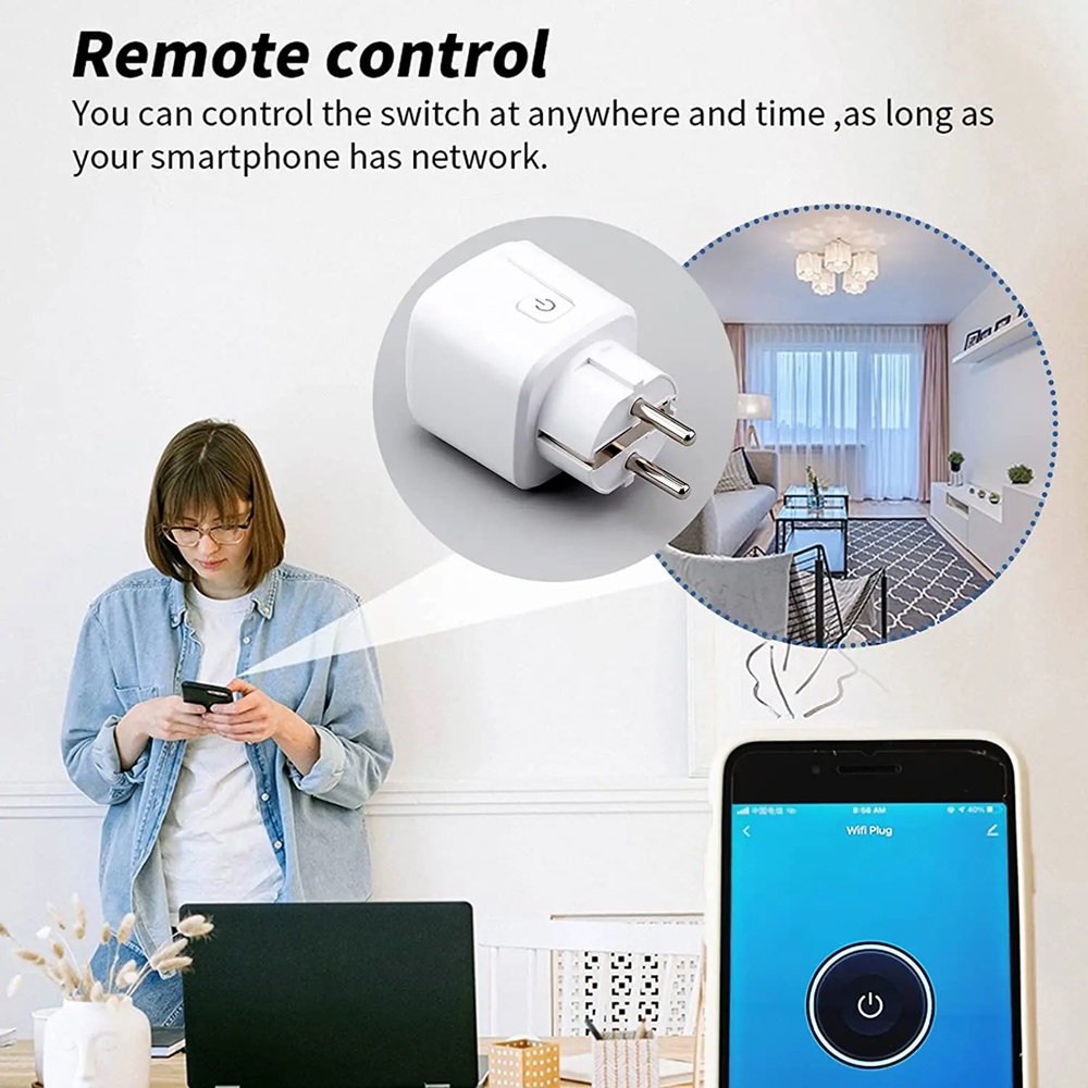 Tuya WiFi Smart Plug 16A with power monitoring feature