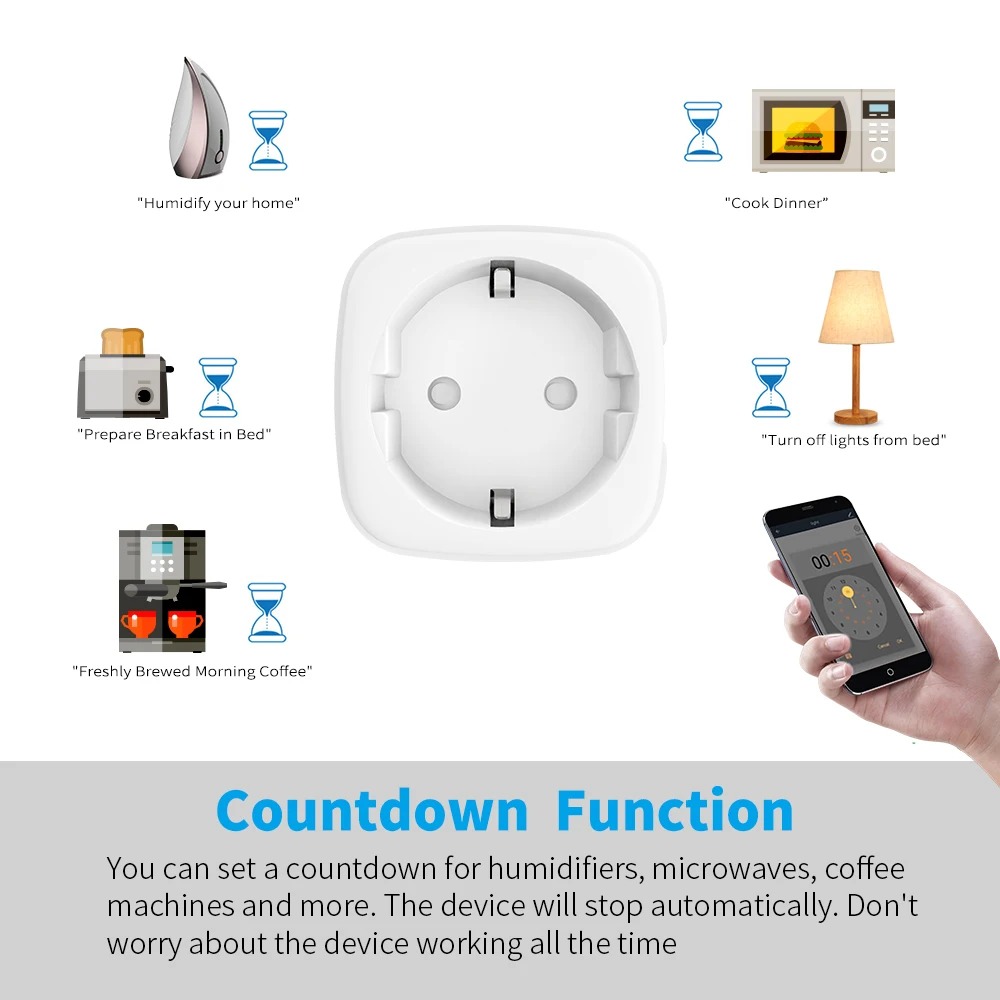 Digit Shop Wifi Smart Plug can be control by Tuya & SmartLife mobile app